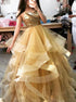  Spaghetti Straps Ball Gown Organza Prom Dress LBQ0639